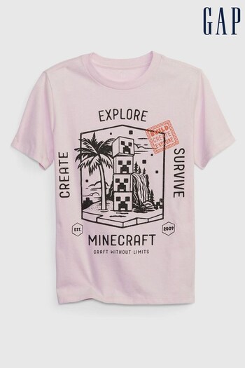 Gap Pink Crew Neck Graphic T-Shirt (K60671) | £18
