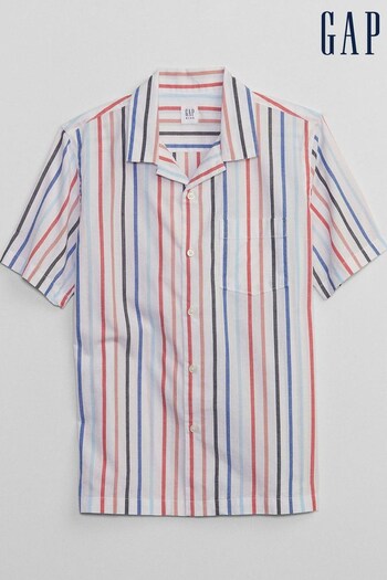 Gap Red Poplin Resort Collar Shirt - Kids (K60690) | £18