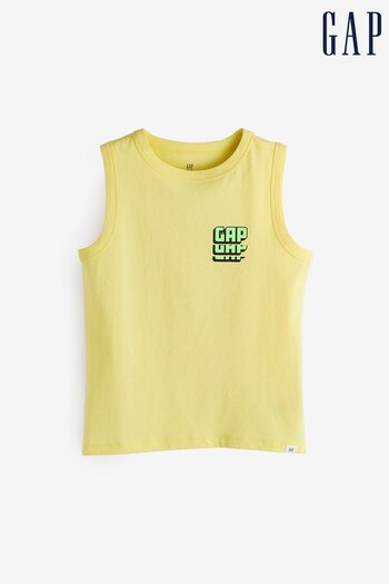 Gap Yellow Graphic Vest Top (K60691) | £8