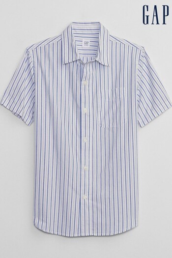 Gap White Poplin Resort Collar Shirt - Kids (K60692) | £18