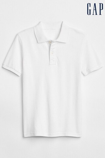 Gap White Uniform Short Sleeve Polo Shirt (K60698) | £10