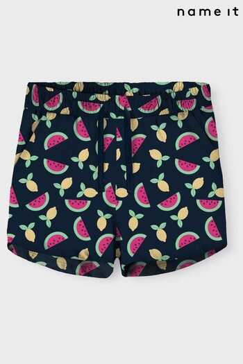 Name It Navy Fruit Print Jersey Shorts (K60706) | £10