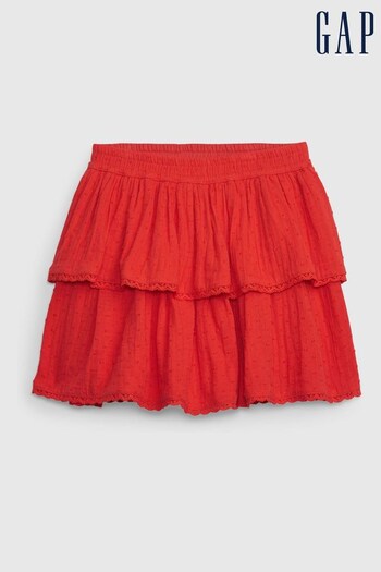 Gap Red Crinkle Gauze Ruffle Skirt (K60722) | £30