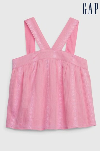 Gap Pink Textured Halter Top - Kids (K60731) | £20