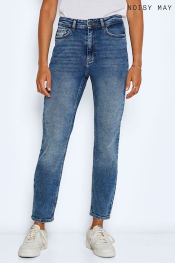 NOISY MAY Mid Wash Blue High Waisted Straight Leg Jeans (K60905) | £38