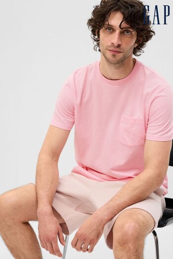 Gap Pink Organic Cotton Short Sleeve Pocket Crew Neck T-Shirt (K60912) | £8
