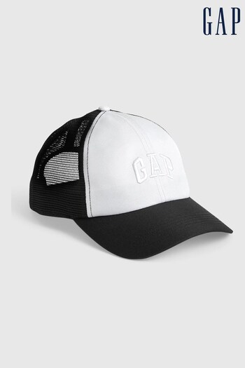 Gap Black/White Adults Arch Logo Trucker Hat (K60934) | £15
