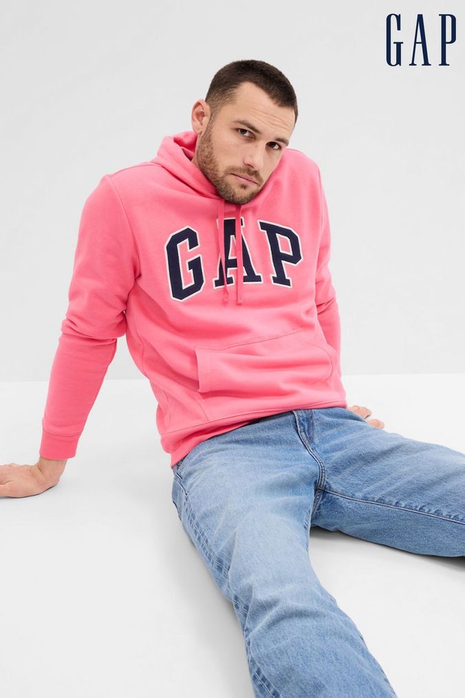 Pink gap hoodie mens top