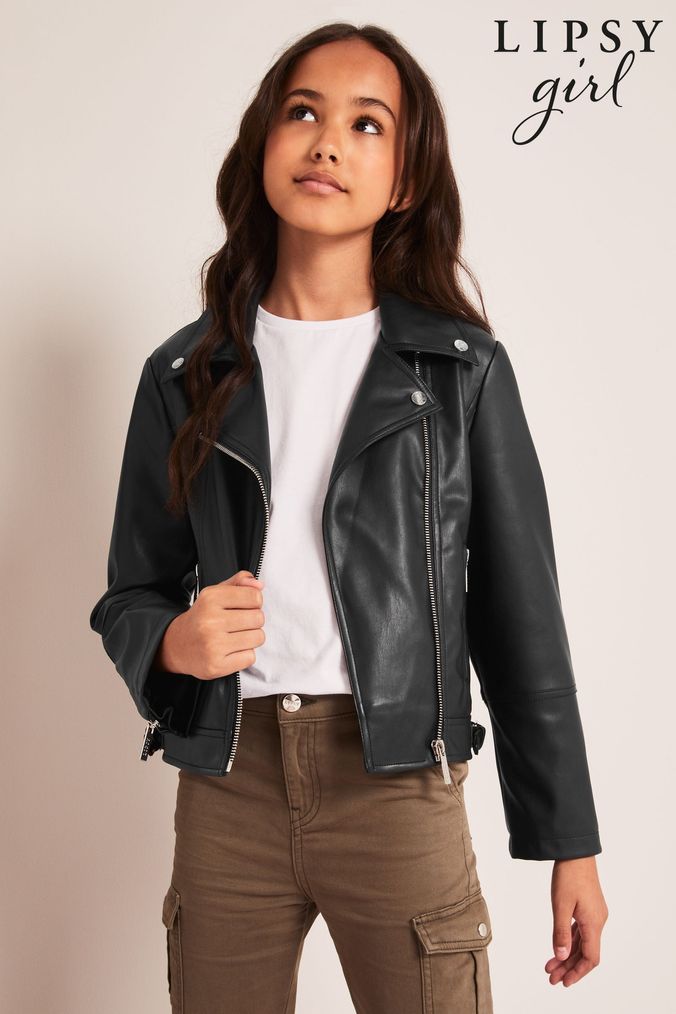 Lipsy Black Faux Leather Biker Jacket (K60968) | £36 - £44