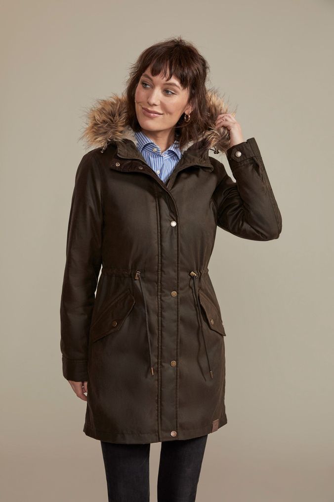 Barbour galloway waxed cotton parka jacket hotsell