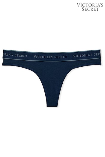 Victoria's Secret Noir Navy Blue Thong Logo Knickers (K61053) | £9