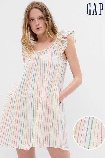 Gap Multi Crinkle Gauze Mini Dress (K61076) | £55