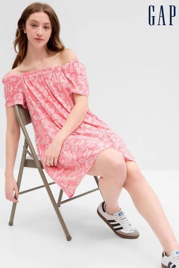 Gap Pink Print Squareneck Mini Dress (K61096) | £50