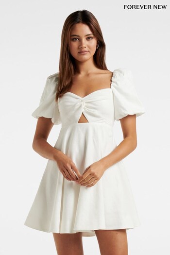 Forever New White Fearne Twist Mini Dress (K61314) | £90
