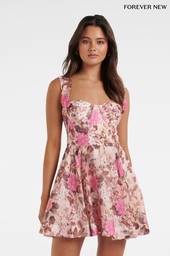 Forever New Pink Multi Lennox Corset Prom Mini Dress (K61317) | £100