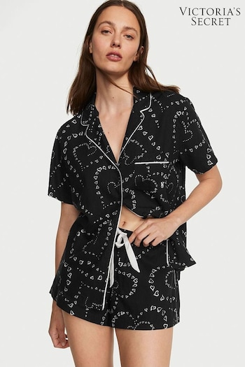 Victoria's Secret Black Swirl Hearts Short Pyjamas (K61362) | £45