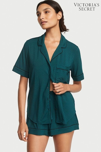 Victoria's Secret Black Ivy Green Pin Dot Short Pyjamas (K61367) | £55