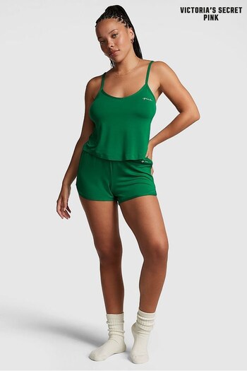 Victoria's Secret PINK Garnet Green Modal Cami  Sleep Short Set (K61368) | £36