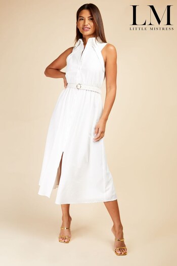 Little Mistress White Texture Midaxi Dress (K61391) | £79