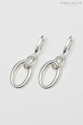 Simply Silver Silver Link Polished Drop Earrings (K61505) | £40