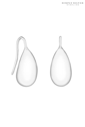 Simply Silver Silver Polished Wide Bead Drop Earrings (K61508) | £35
