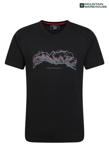 Mountain Warehouse Black Mens 100% Organic Cotton Lightweight T-Shirt (K61536) | £23