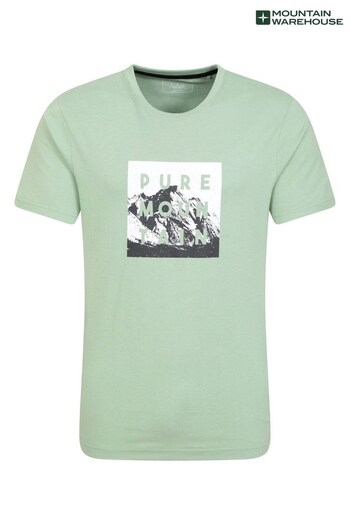 Mountain Warehouse Green Mens 100% Organic Cotton Lightweight T-Shirt (K61541) | £23