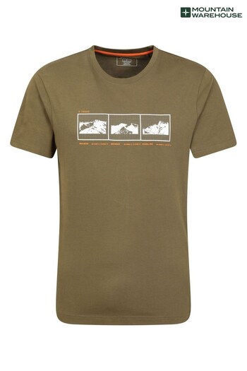 Mountain Warehouse Green Mens 100% Organic Cotton Lightweight T-Shirt (K61542) | £23