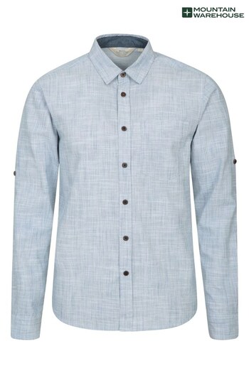 Mountain Warehouse Blue Coconut Textured Long Sleeved Shirt - Mens (K61557) | £31