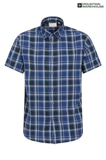 Mountain Warehouse Blue Weekender Mens Cotton Shirt (K61566) | £25