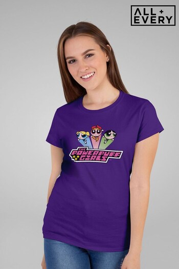 All + Every Dark Purple Powerpuff Girls Classic Logo Women's T-Shirt (K61807) | £22