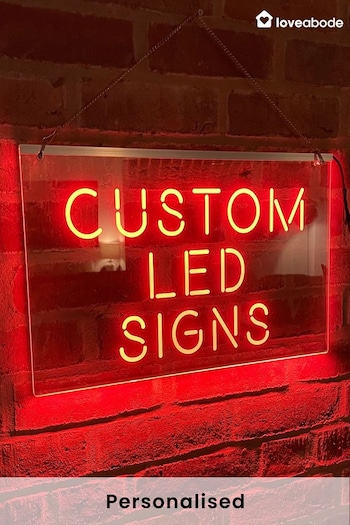 Personalised LED Light Up Illuminated Sign by Loveabode (K61824) | £43