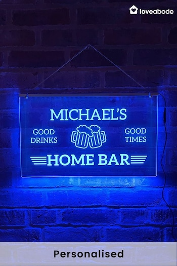 Personalised LED Light Up Man Cave Bar Sign by Loveabode (K61828) | £43