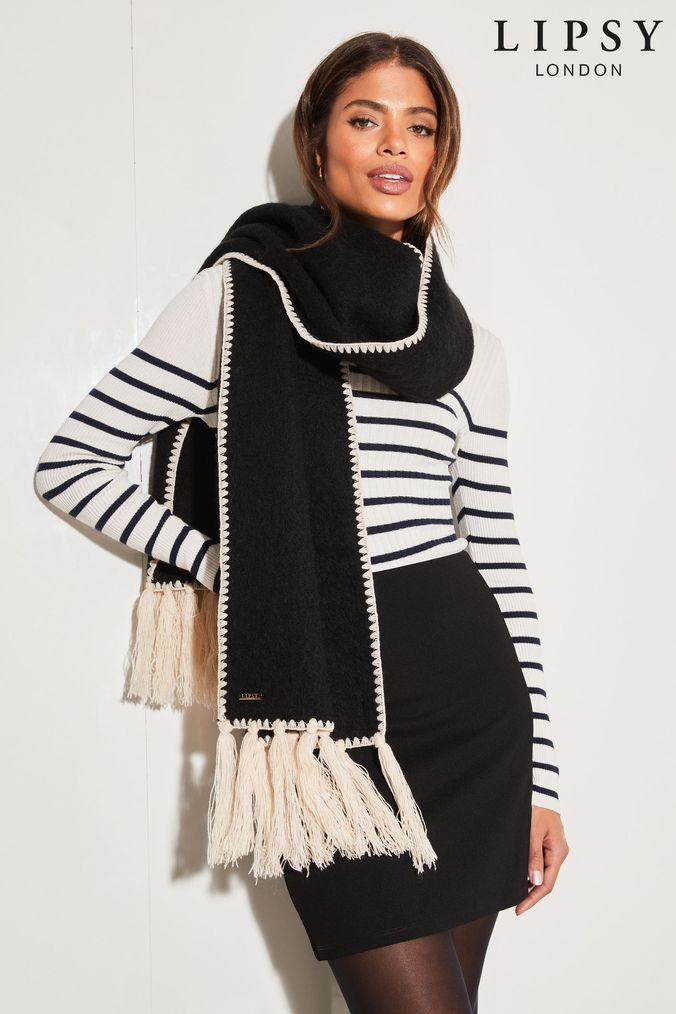 Buy Women s Scarves Grey Plain Hatsglovesscarves Online Next UK