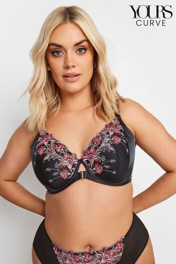 Yours Curve Black Dramatic Embrodiery Padded Bra (K62121) | £27