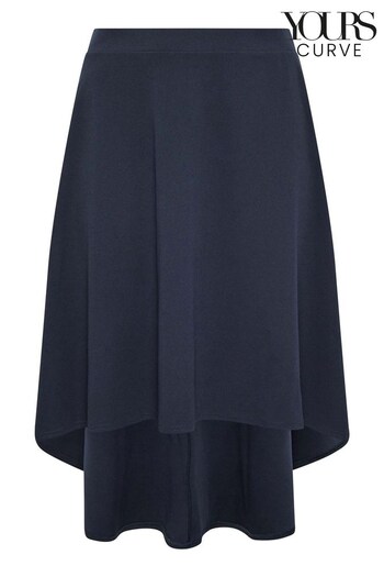 Yours Curve Blue London High Low Skirt (K62122) | £29
