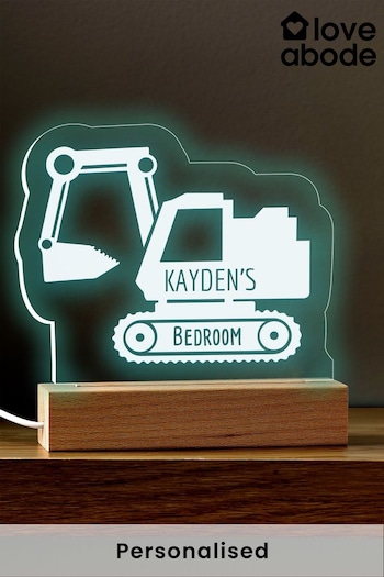 Personalised Digger LED Night Light by Loveabode (K62166) | £22
