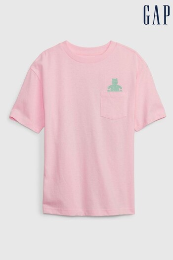 Gap Pink Brannan Bear Graphic Short Sleeve Pocket T-Shirt (K62368) | £12