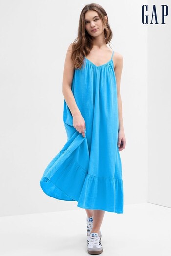Gap Blue Gauze Cami Midi Dress (K62461) | £50