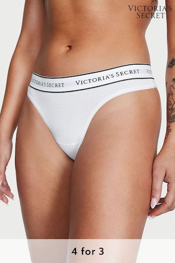 Victoria's Secret Vs White Thong Logo Knickers (K62470) | £9