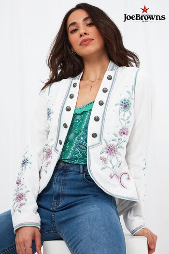 Joe Browns White Multi Elegant Embroidered Jacket (K62497) | £115