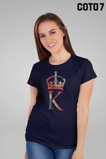 Coto7 French Navy Coronation Crown K 2023 Women's T-Shirt (K62962) | £19
