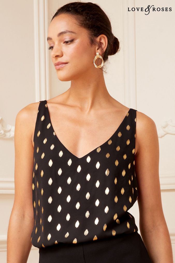 Gold vest top sales