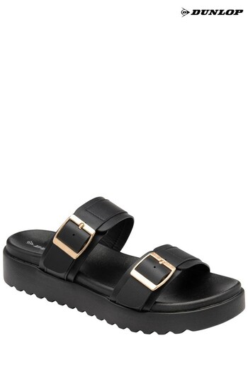 Dunlop Black Ladies Flatform Gladiator Sandals (K63158) | £36