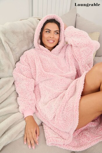 Loungeable Pink Snow Tipped Well Soft Fleece Snuggle Hoodie (K63370) | £34