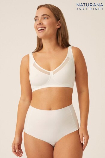 Naturana White Non Wired Bra with Tulle Detail (K63432) | £33