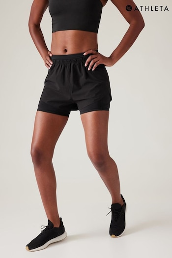 Athleta Black Mile Marker 2-in-1 Shorts (K63499) | £65