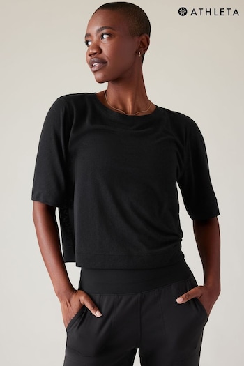 Athleta Black Breezy Serene T-Shirt (K63521) | £25