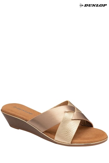 Dunlop Gold Ladies Wedge Mule Sandals (K63539) | £45