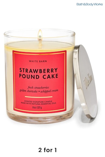 Bath & Body Works Strawberry Pound Cake Signature Single Wick Candle 8 oz / 227 g (K63667) | £23.50